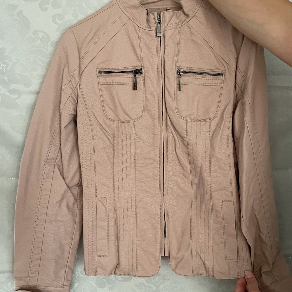Light pink leather jacket